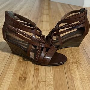 Aldo leather wedge sandals